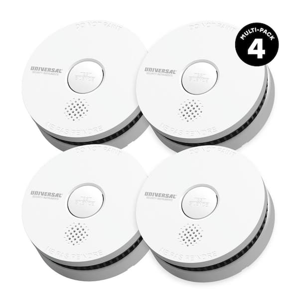 4-Pack 9-Volt Battery Operated Smoke Detector with Photoelectric Sensor