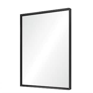 24 in. W x 1.57 in. H Rectangular Framed Wall Mounted Black Mirror for Bathroom