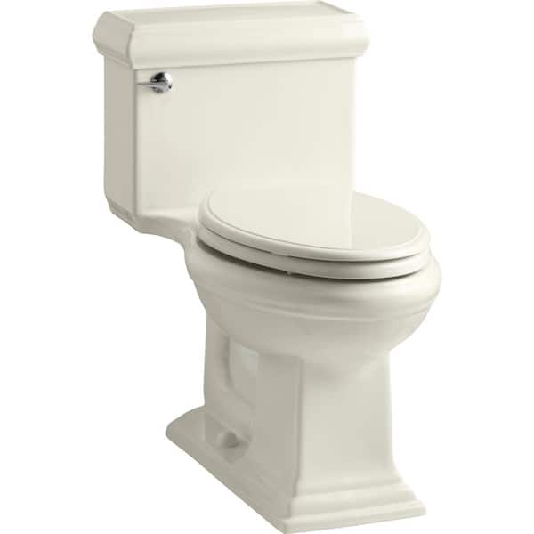 KOHLER Memoris Classic 1-Piece 1.28 GPF Single Flush Elongated Toilet with AquaPiston Flush Technology in Biscuit
