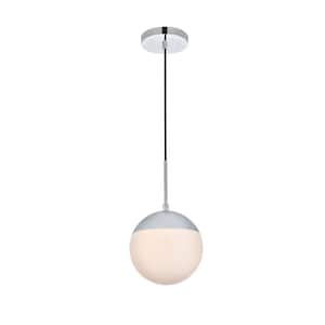 Timeless Home Ellie 1-Light Chrome Pendant with Frosted Glass Shade