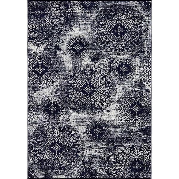 Unique Loom Grand Sofia Black 6' x 9' Rug