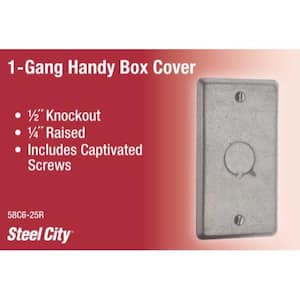 Blank Metallic Handy Box Cover with 1/2 in. Knockout