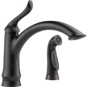 Linden Single-Handle Standard Kitchen Faucet with Side Sprayer in Venetian Bronze
