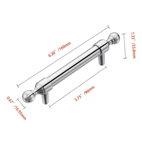 Utopia Alley 3.75 in. (96 mm) Center to Center Polished Chrome Copper and  Zinc Drawer Pull HW389SS - The Home Depot