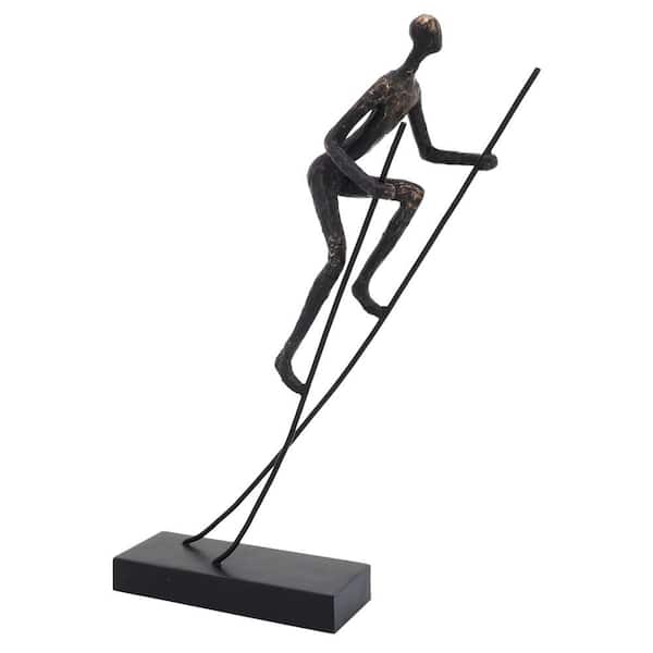 Bronze 11 in. x 15 in. Resin Man on Stilts Sculpture