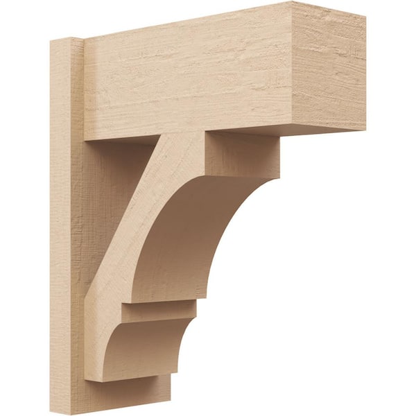 Ekena Millwork 8 in. x 22 in. x 18 in. Balboa Block Rough Cedar Woodgrain Timberthane Polyurethane Outlooker, Primed Tan