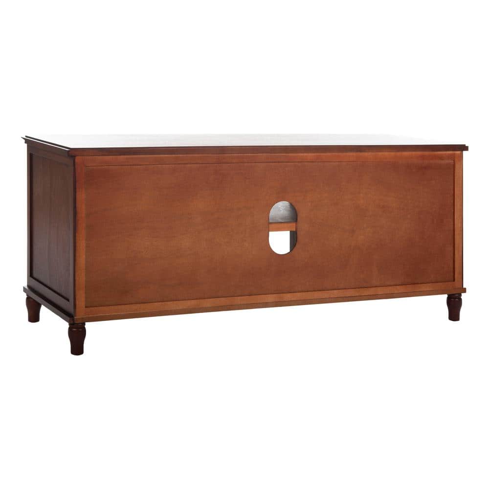 White Transitional Wood Entertainment Unit with Rattan Baskets
