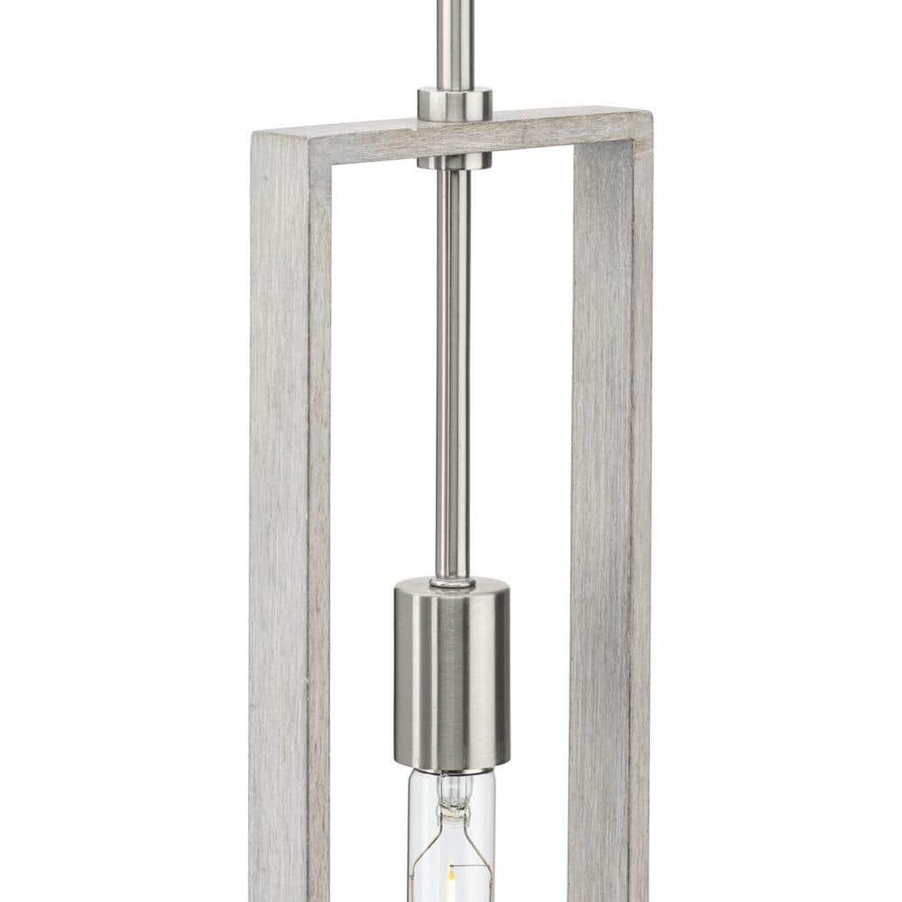 Boundary Brushed Nickel and Grey Washed Oak Pendant Light