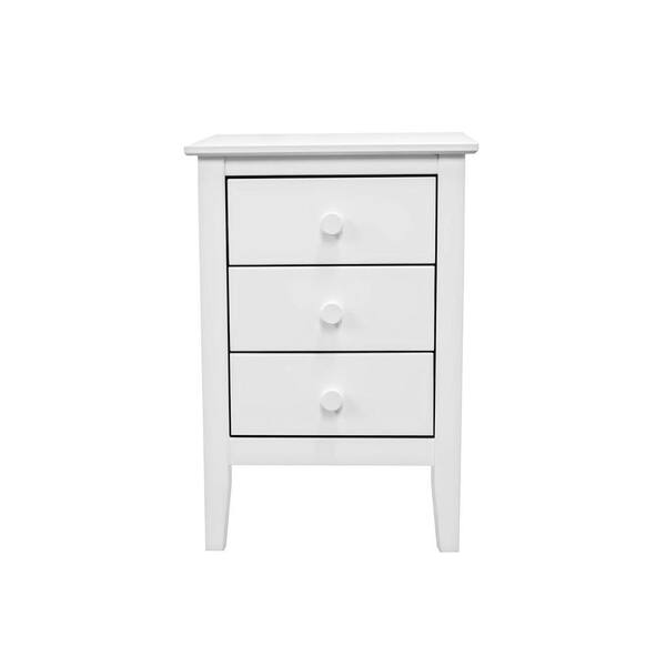 Adeptus USA 3Drawer White Easy Pieces Solid Wood Chest of Drawers