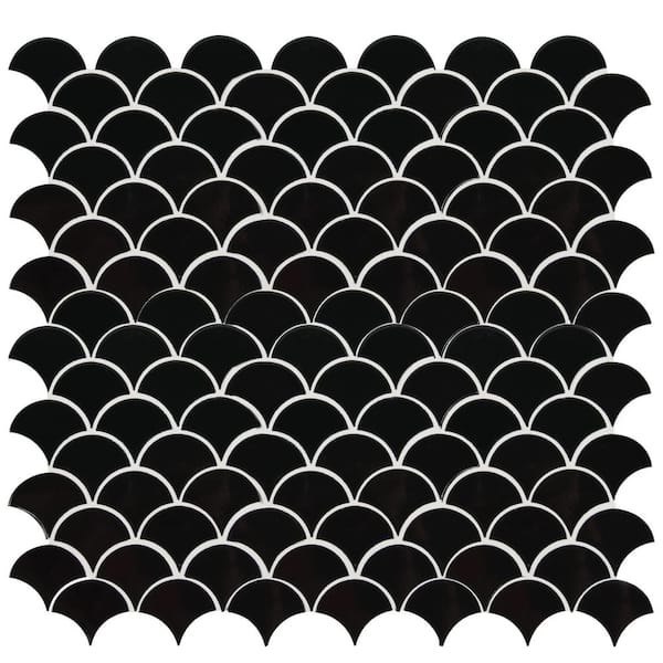 White Glossy Fish Scale Pattern Mosaic - MSI Backsplash Tile