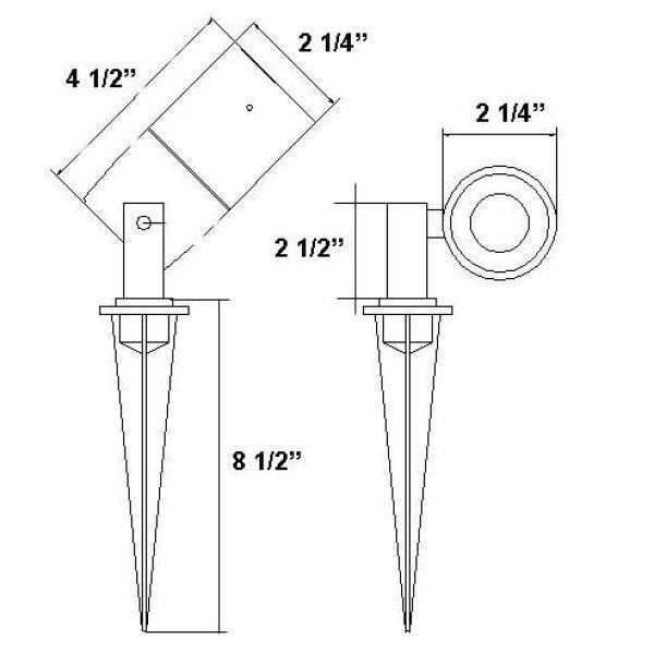Rust Aluminum Modern Outdoor Bullet Spotlight