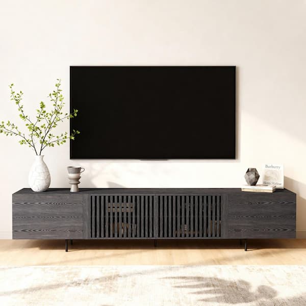 unico DIX TVボード W1800 Uixe Contemporary Dark Walnut Rectangular Media Console TV Stand