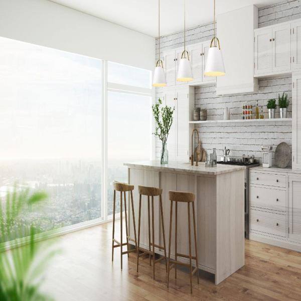 Matte Black and Glass 18" Industrial Pendant Light