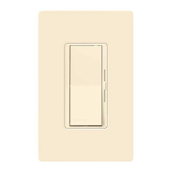 Lutron Diva LED+ Dimmer Switch w/Wallplate for Dimmable LED Bulbs, 150-Watt/Single-Pole or 3-Way, Light Almond (DVWCL-153PH-LA)