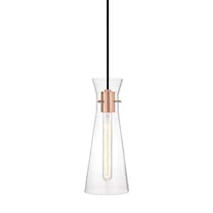 Anya 1-Light Polished Copper Pendant with Clear Glass