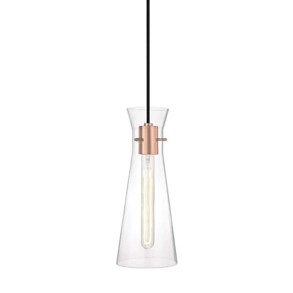 MITZI HUDSON VALLEY LIGHTING Anya 1-Light Polished Copper Pendant with Clear Glass