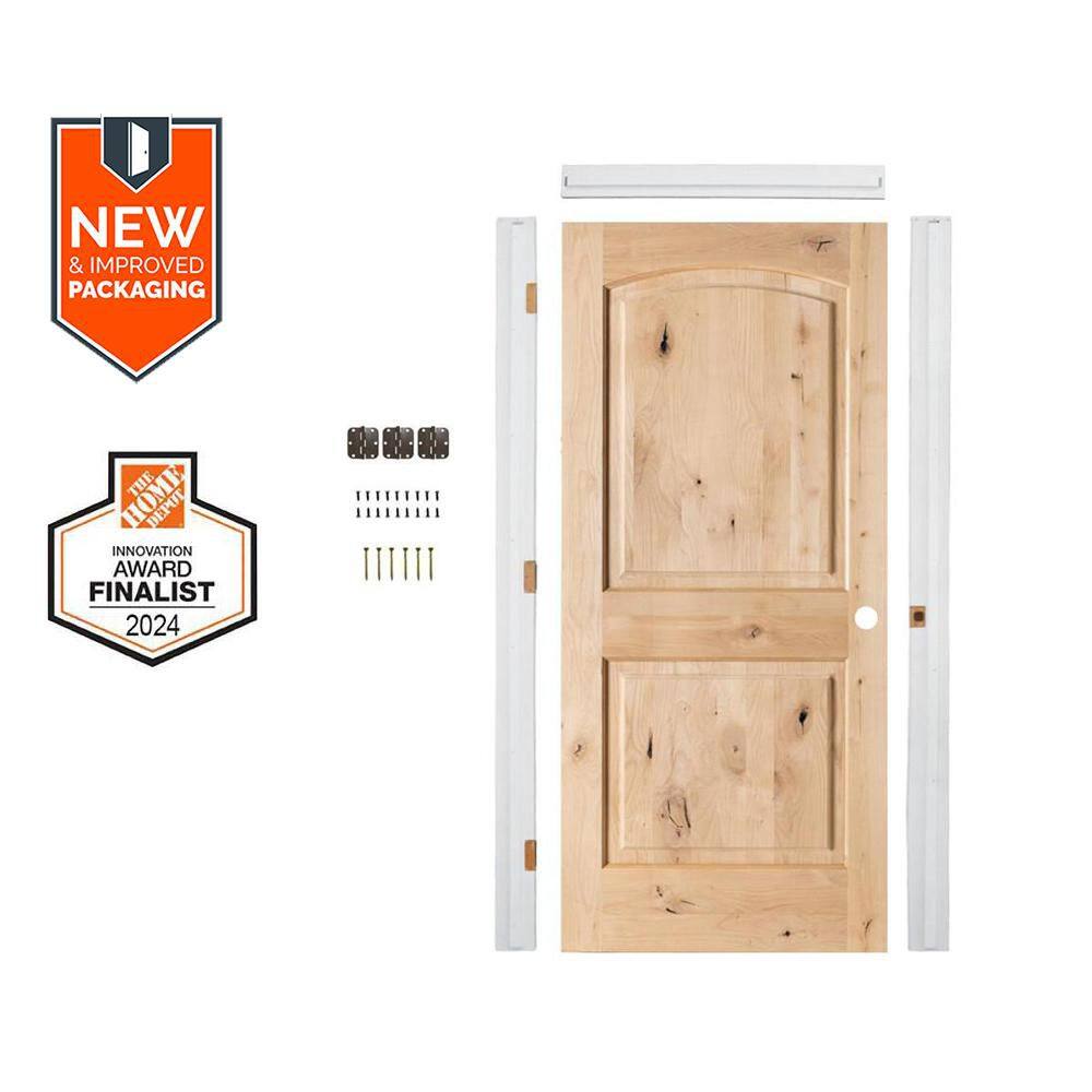 Assembly Required 24 in. x 80 in. Solid Core Arch Top Knotty Wood Stainable Left-Hand Interior Door Kit w/Separate Jamb price history on PriceWatchPro