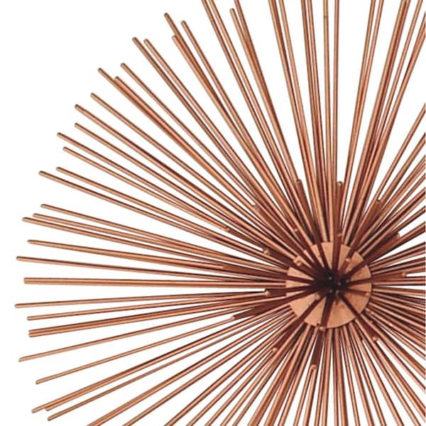 Cosmoliving By Cosmopolitan Industrial Arts Iron Copper Brown Starburst Wall Decor Set Of 3 50373 The Home Depot - Sunburst Wall Art Uk