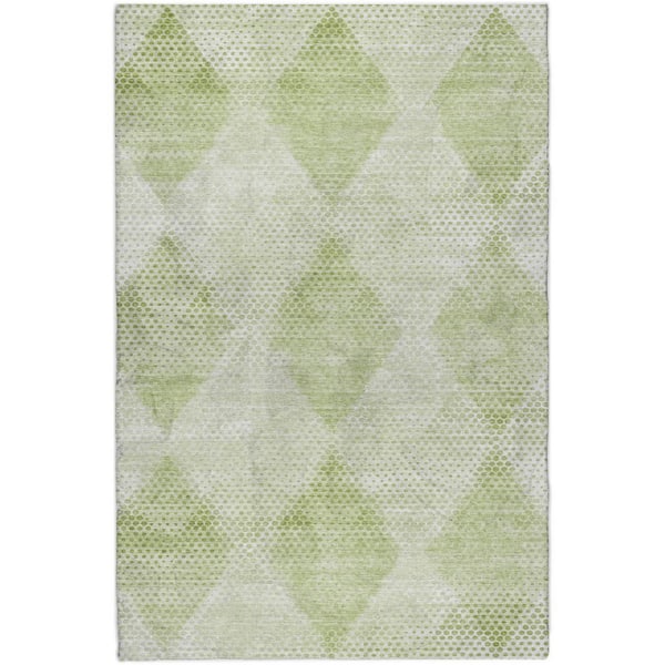 Dream Shag Premium Machine Washable Abstract ADS539 Mint 10 ft. x 14 ft. Area Rug
