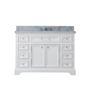Water Creation 48 in. W x 22 in. D x 34 in. H Bath Vanity in White with ...