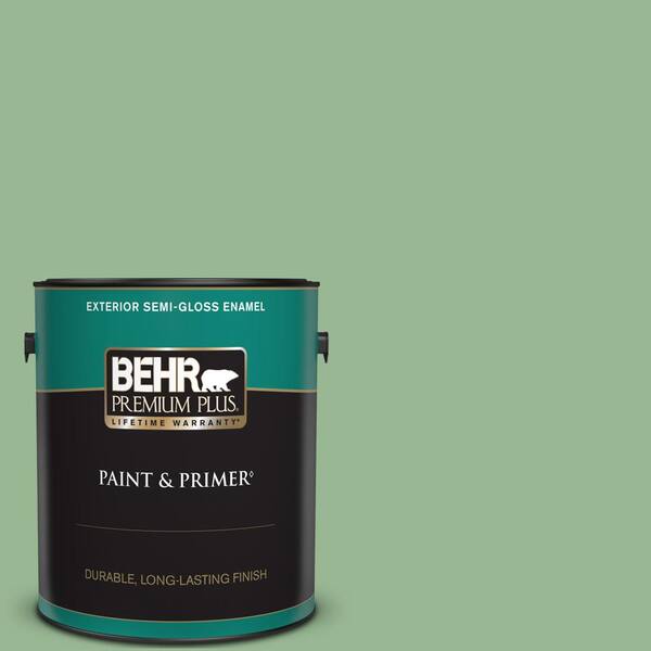 BEHR PREMIUM PLUS 1 gal. #M400-4 Brookview Semi-Gloss Enamel Exterior Paint & Primer