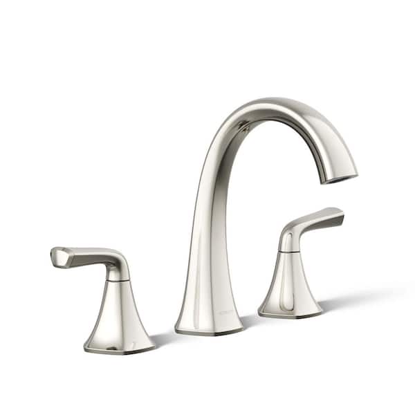 KOHLER Sundae 8 in. Widespread 2-Handle Bathroom Faucet in Vibrant Polished Nickel