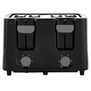 4-Slice Black Toaster with Cool-Touch Exterior