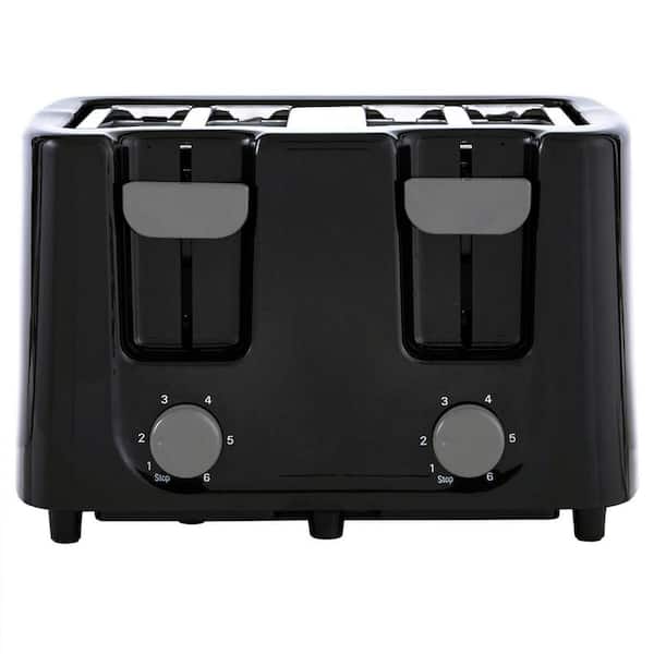 Continental 4-Slice Black Toaster with Cool-Touch Exterior