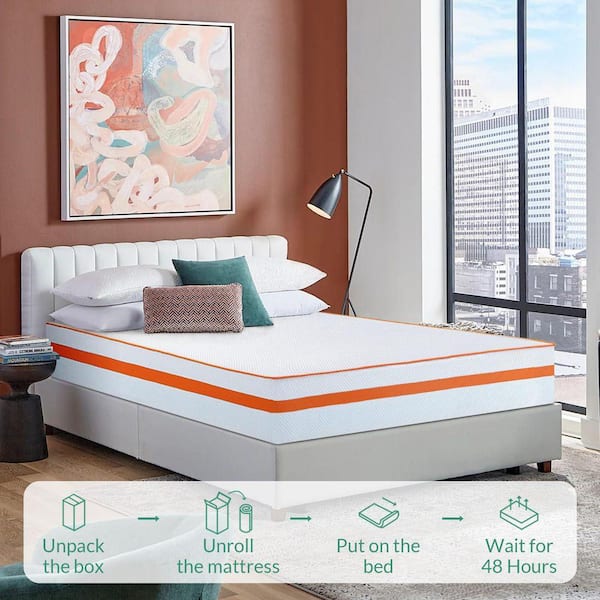 WONDER COMFORT Luxury Orange White King Medium Firm Hybird Gel