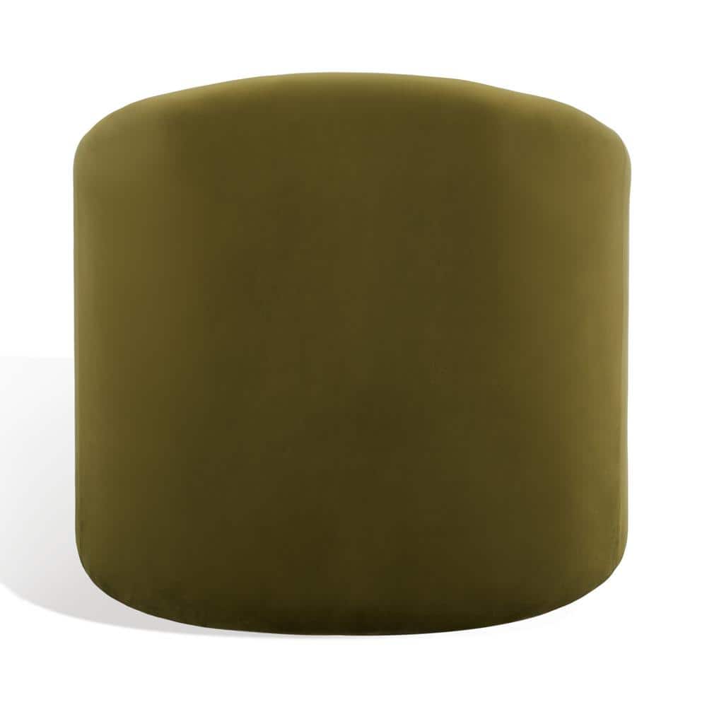 Olive Green Velvet Modern Accent Chair with Wood Frame