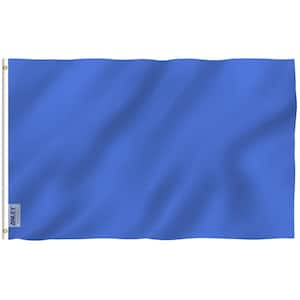 Fly Breeze 3 ft. x 5 ft. Polyester Solid Blue Flag 2-Sided Flags Banner with Brass Grommets and Canvas Header