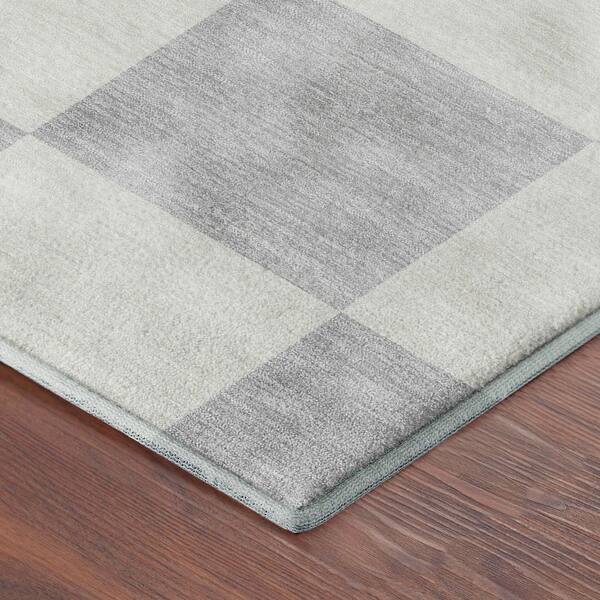 Mayfield Premium Machine Washable Abstract AMF2345 Silver 10 ft. x 14 ft. Area Rug