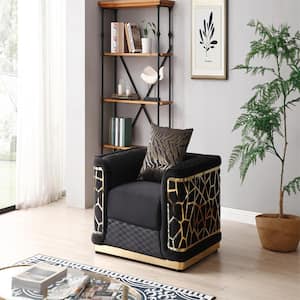 Talia Black Velvet Accent Chair