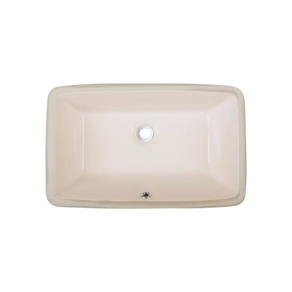 CHESHIRE 21 in . Undermount Rectangular Bathroom Sink with Overflow ...