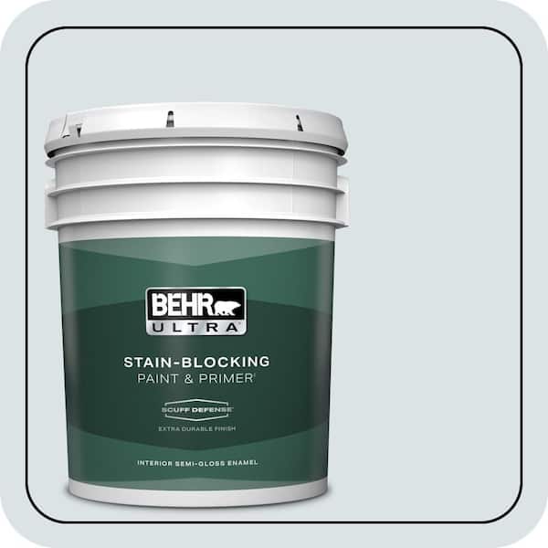 BEHR ULTRA 5 gal. #ICC-36 Serene Extra Durable Semi-Gloss Enamel Interior Paint & Primer