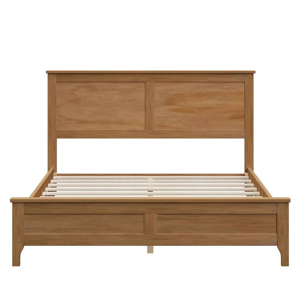 Morgan Modern Brown Wood Frame Full Size Platform Bed with Sturdy Wooden Slats Support - thumbnail 7