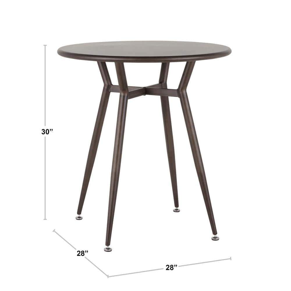 27.75'' Antique Black Round Industrial Metal Dinette Table