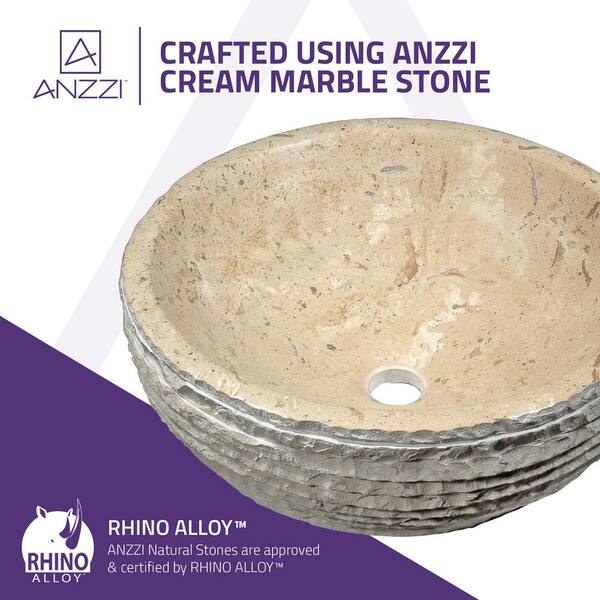 Desert Basin Vessel Sink in Classic Cream Marble Desert Basin Vessel Sink in Classic Cream Marble