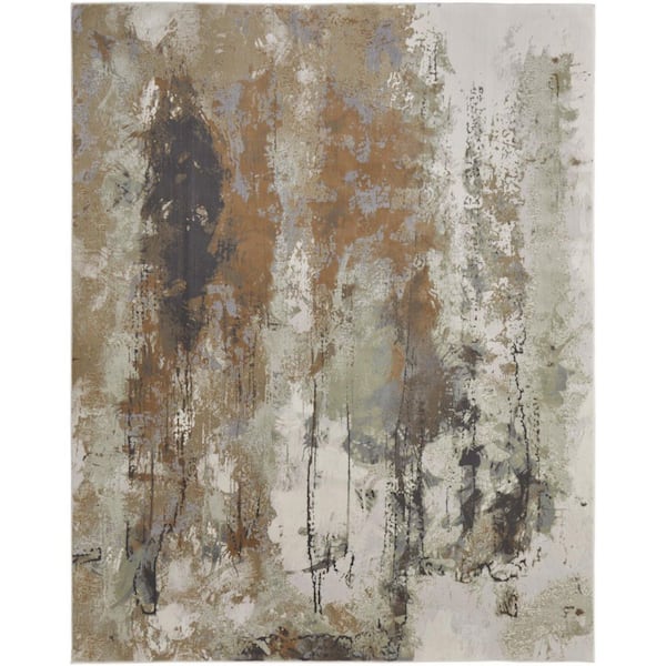 10 ft. x 13 ft. Purple and Orange Abstract Area Rug