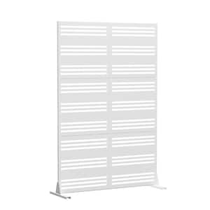 Harold 72 in. Galvanized Steel Garden Fence Outdoor Privacy Screen Garden Screen Panels in White