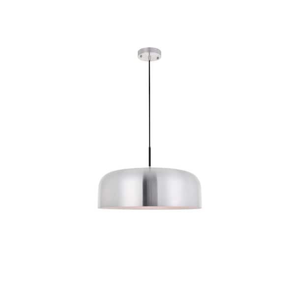 Unbranded Timeless Home 19.3 in. 1-Light Brushed Nickel and Black Pendant Light, Bulbs Not Included