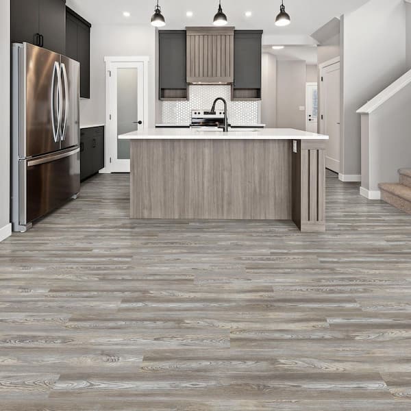 Everett Springs Pine 12 MIL x 7.1 in. W x 48 in. L Click Lock Waterproof Luxury Vinyl Plank Flooring (23.4 sq. ft./case)