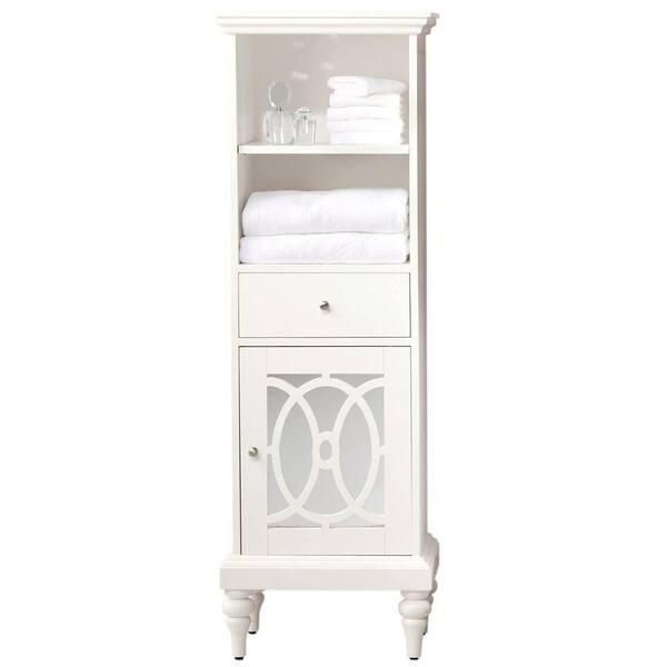 Home Decorators Collection Reflections 60 in. H x 20 in. W Barry Linen Storage in Pure White