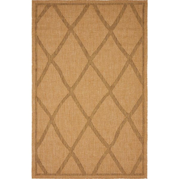 Unique Loom Outdoor Diamonds Light Brown 5' 0 x 8' 0 Area Rug