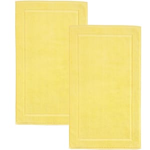 Yellow 21x 34 in. 100% Cotton Rectangle 2 Piece Absorbent and Machine Washable Set