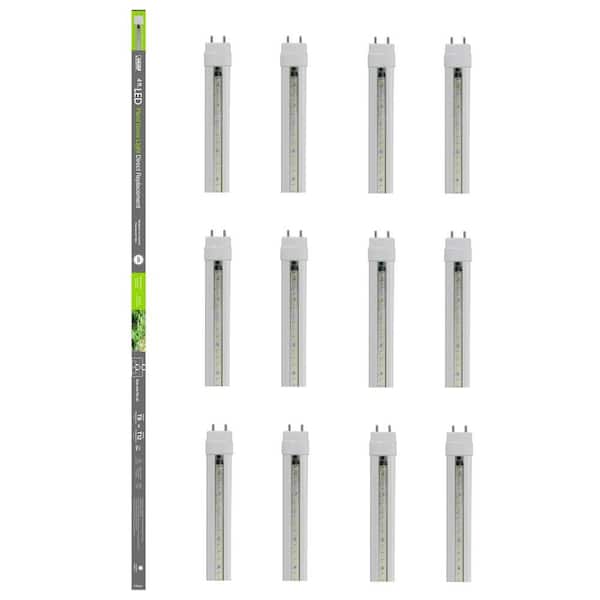 18-Watt 4 ft. T8/T12 G13 Type A Plug and Play Full Spectrum Plant Grow Linear LED Tube Light Bulb (12-Pack)