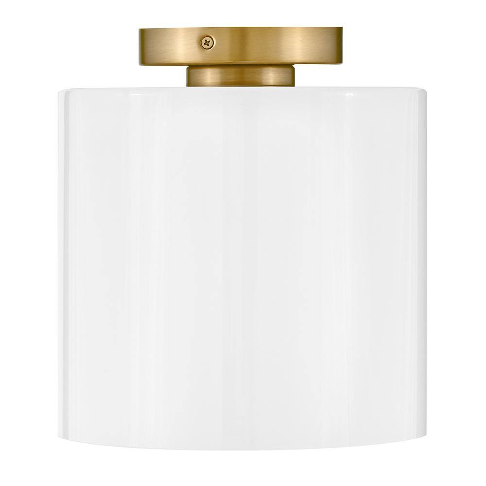 Pippa Lacquered Brass and Opal Glass Flush Mount Light