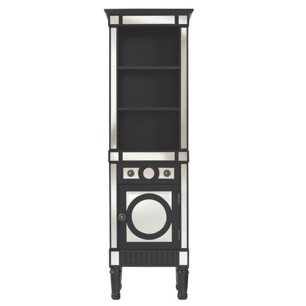 Home Decorators Collection Reflections 20 in. W Empire Linen Cabinet in Black