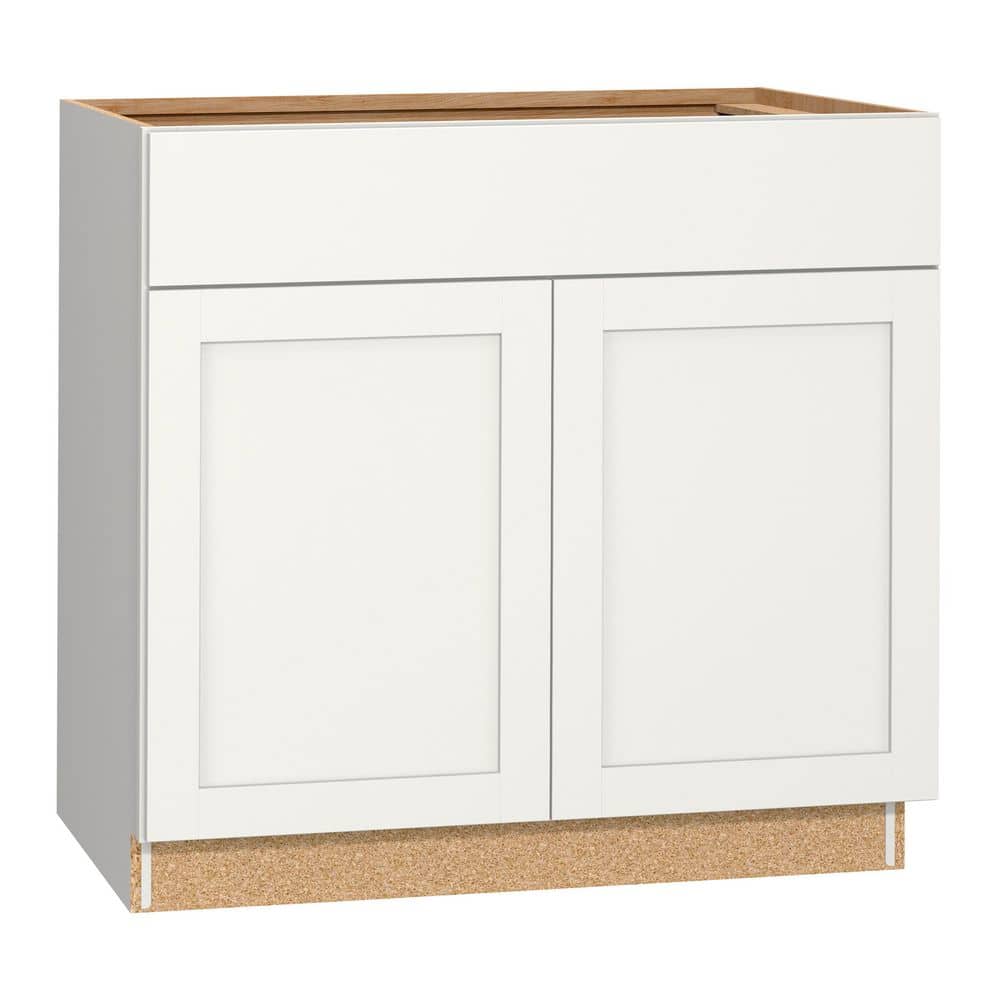 Westfield Feather White Shaker Stock Assembled Base Kitchen Cabinet (36 in. W x 23.75 in. D x 35 in. H) price history on PriceWatchPro