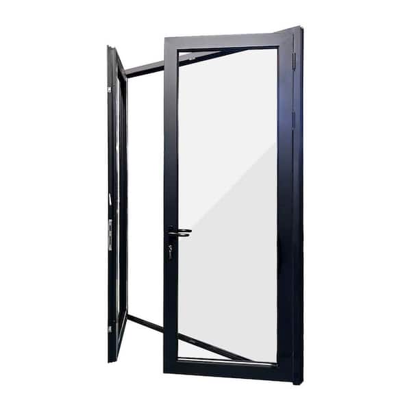 ERIS 72 in. x 80 in. Mat Black Left Swing/Outswing Aluminum French